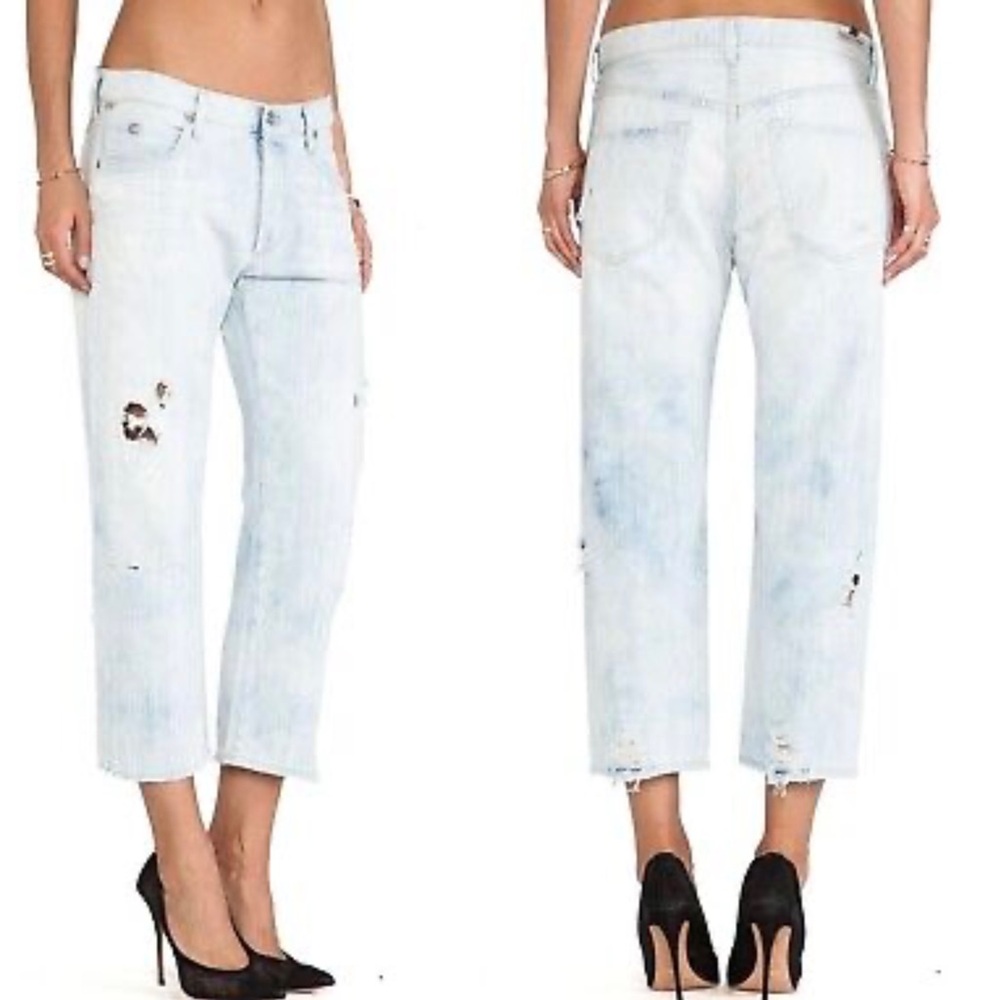 NWT $228 Anthropologie Citizens of Humanity Frankie Crop Jeans in White Out  27
